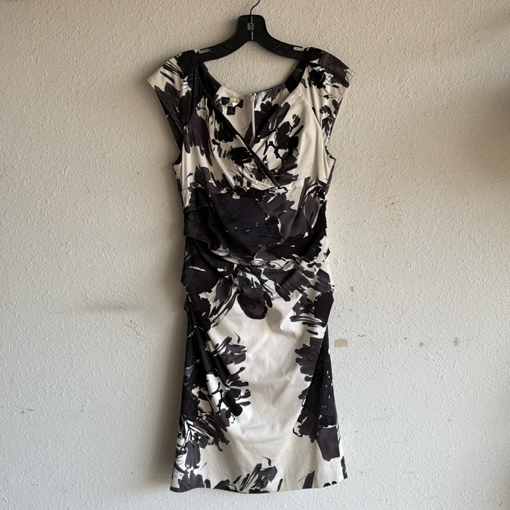 Elegant Black and White Floral Dress
